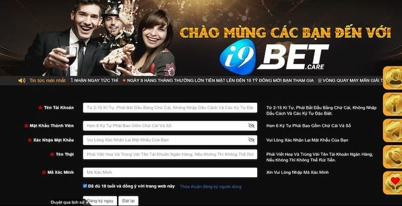 Đăng ký I9bet nhanh chóng