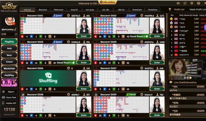 Các thao tác tham gia sảnh game DG Casino tại nhà cái I9Bet